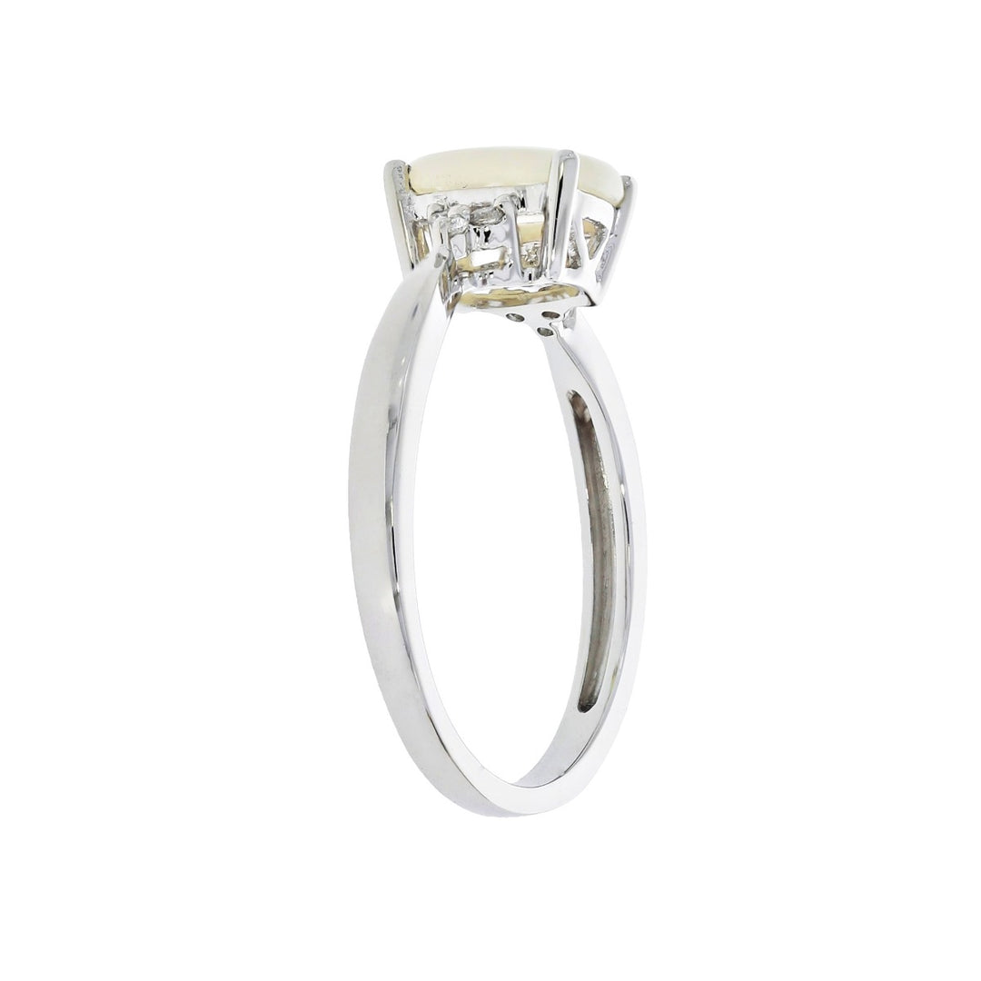 Opal Diamond 14K White Gold Ring .61 CTW