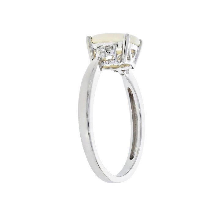 Opal Diamond 14K White Gold Ring .61 CTW
