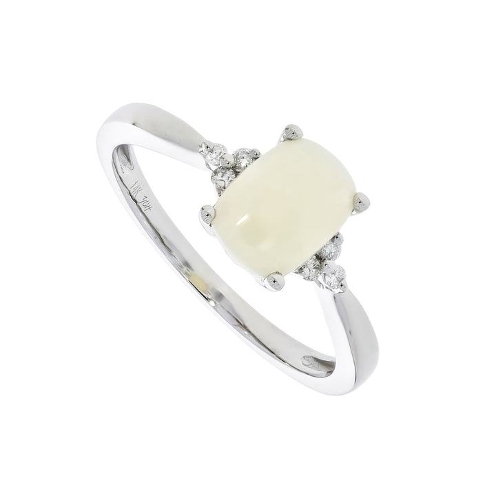 Opal Diamond 14K White Gold Ring .61 CTW