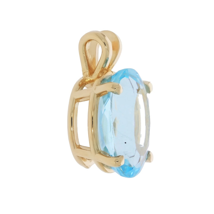 Oval Aquamarine Pendant 14K Yellow Gold 6.70CT