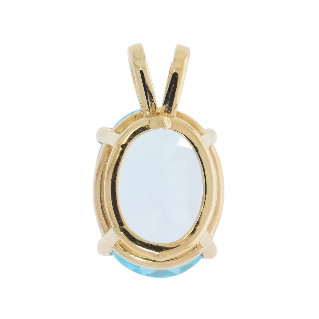 Oval Aquamarine Pendant 14K Yellow Gold 6.70CT