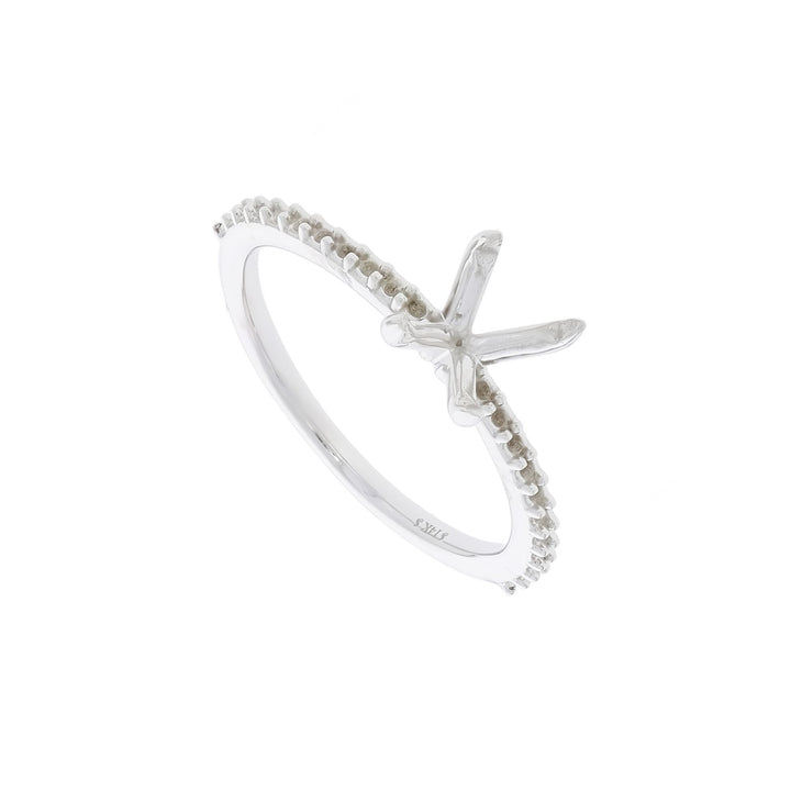 Oval Diamond Blank Mounting 14K White Gold