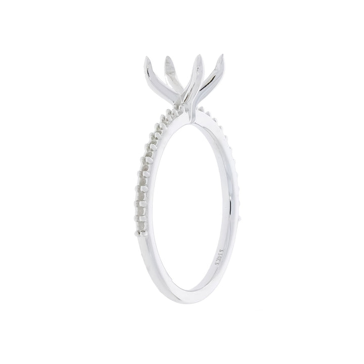 Oval Diamond Blank Mounting 14K White Gold