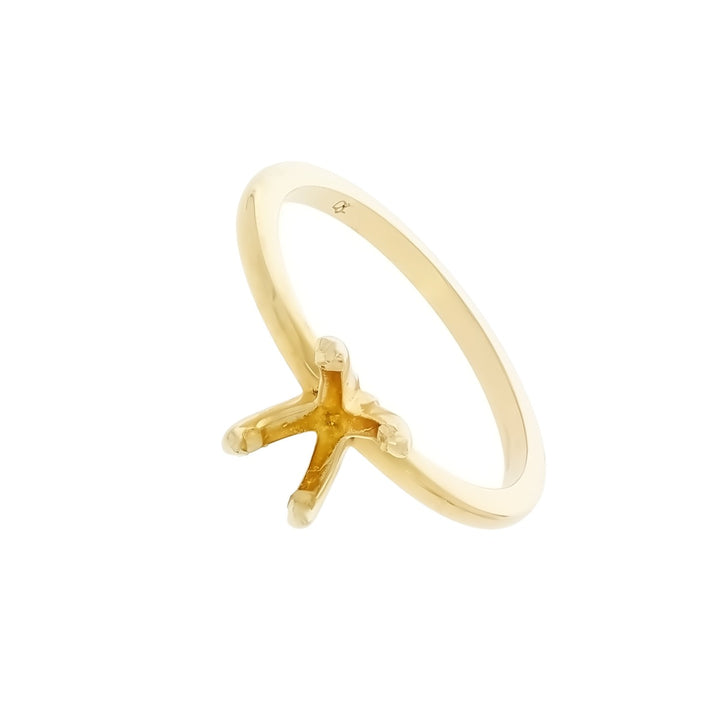 Oval Engagement Ring Setting 14K Yellow Gold