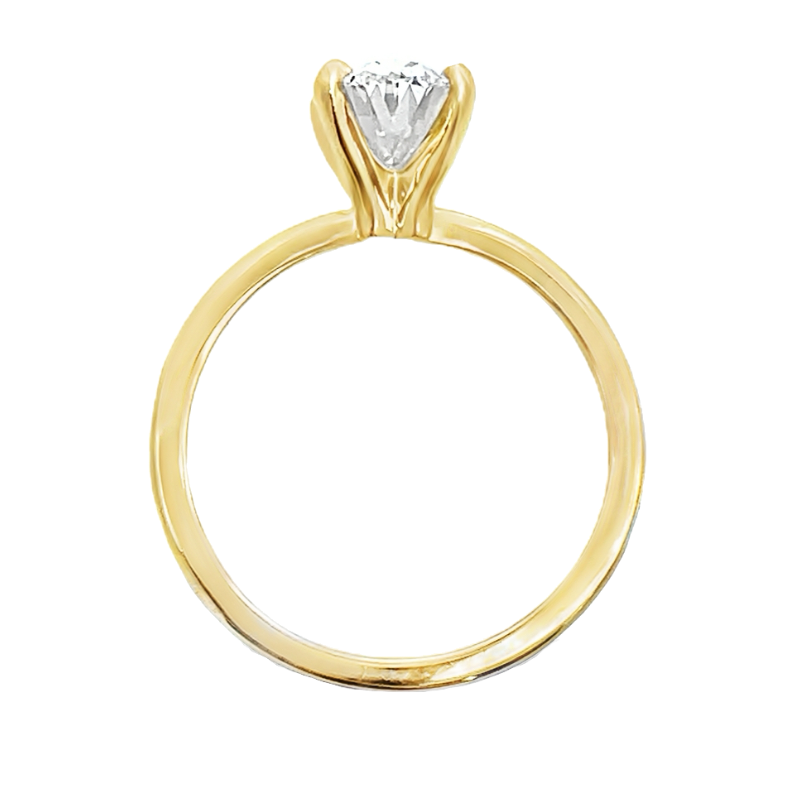 Oval Solitaire Lab Grown 1.55ct Diamond Engagement Ring 14K Yellow Gold