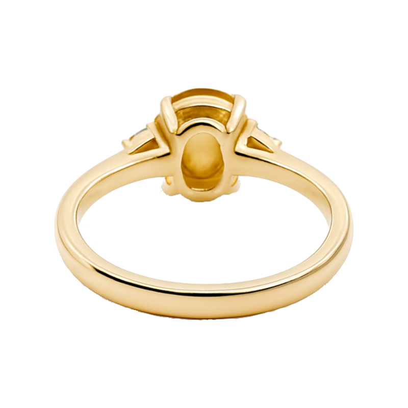 Ethiopian Opal Diamond Ring 14K Yellow Gold