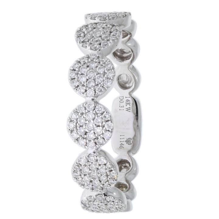 Pave Diamond Disks Band 14K White Gold .31CTW