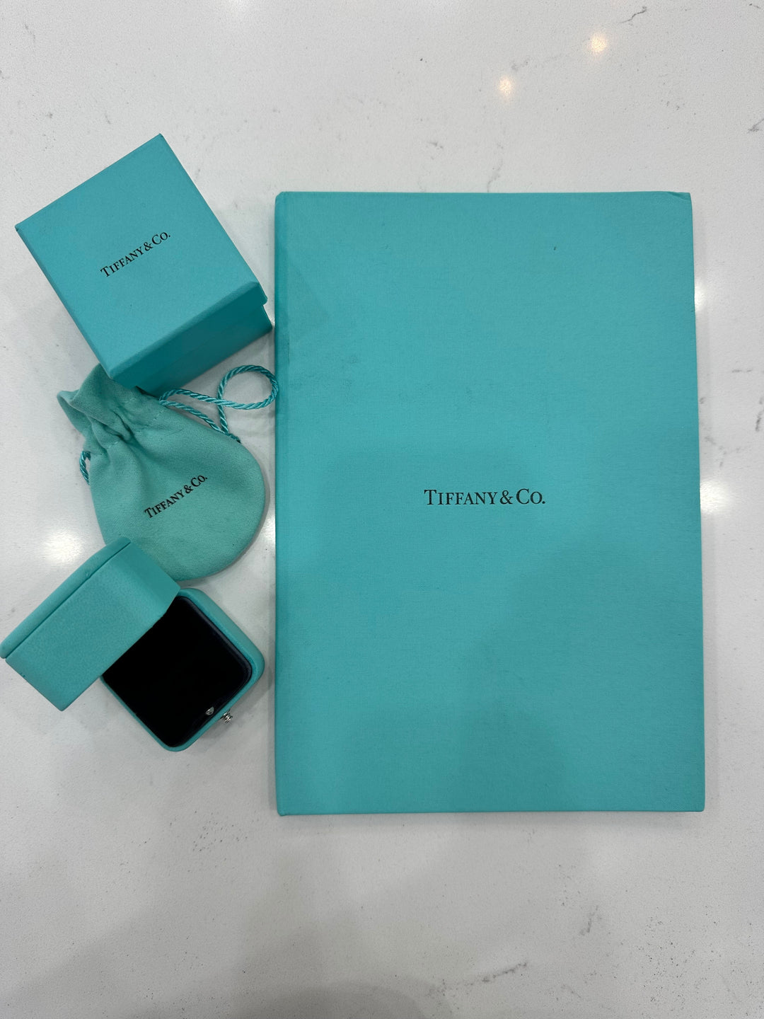 Tiffany &amp; Co Diamond Solitaire Engagement Ring .81CT Platinum