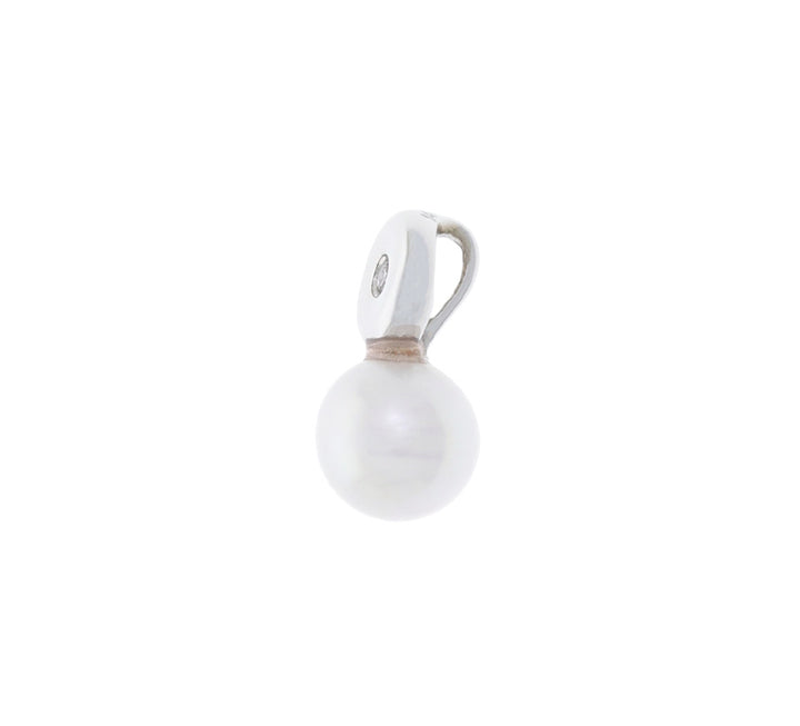 Pearl Diamond Pendant 14K White Gold