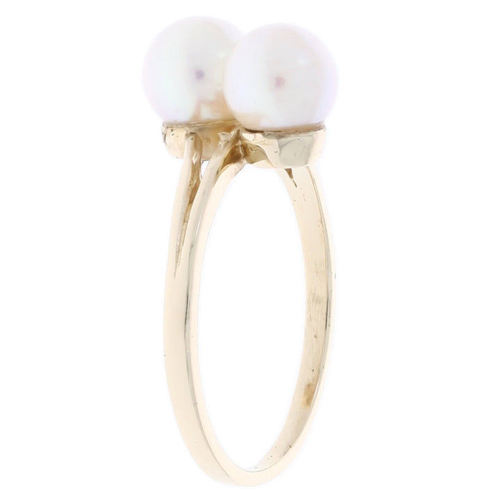 Pearl Bypass Ring 14K Yellow Gold