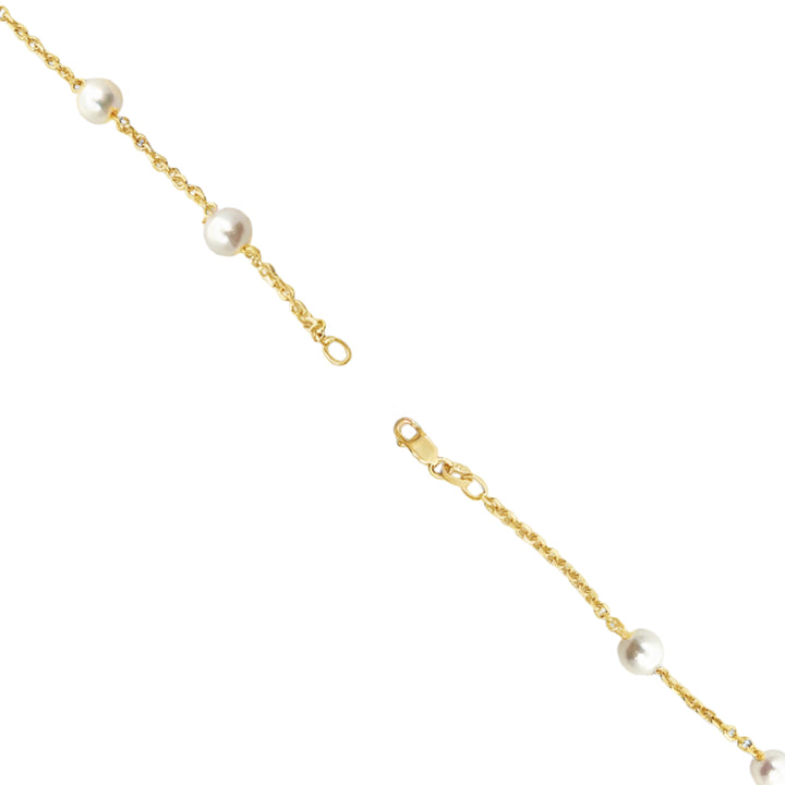 Pearl Chain Necklace 14K Yellow Gold