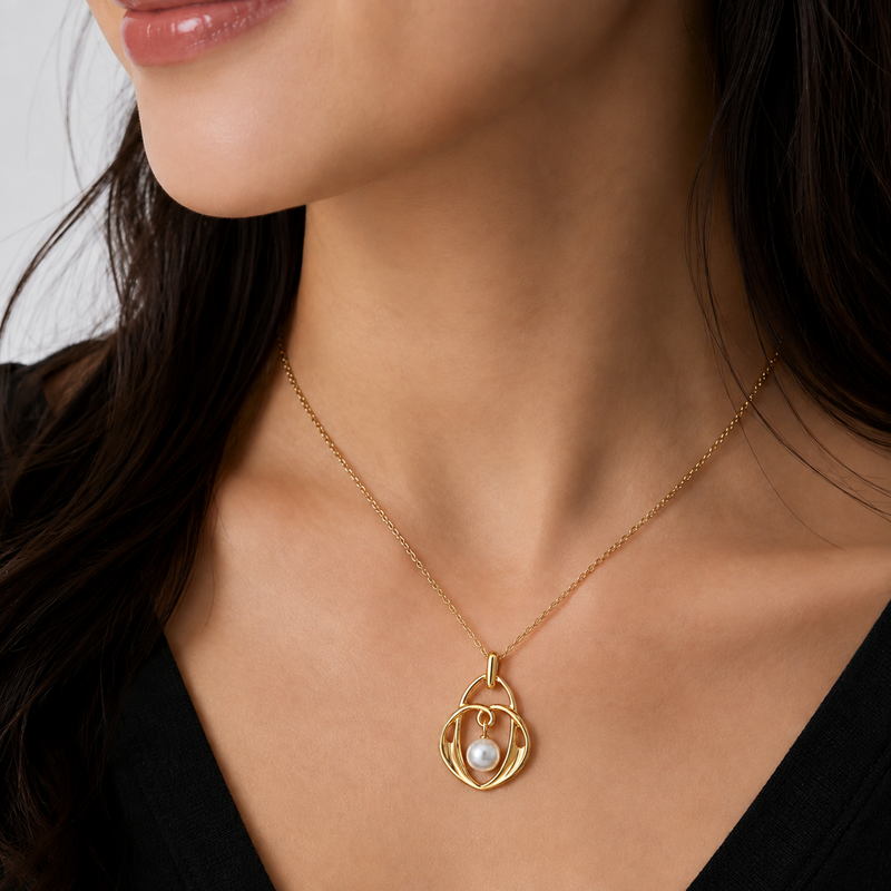 Mikimoto Pearl Necklace 14K Yellow Gold