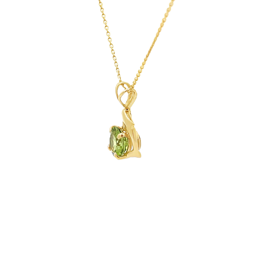 Dolphin Peridot Pendant 14K Yellow Gold 0.89 CT