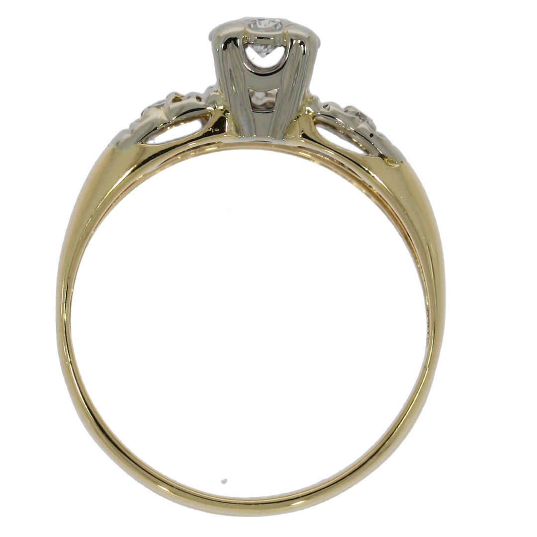 Vintage Diamond Wedding Set 14K Two Tone