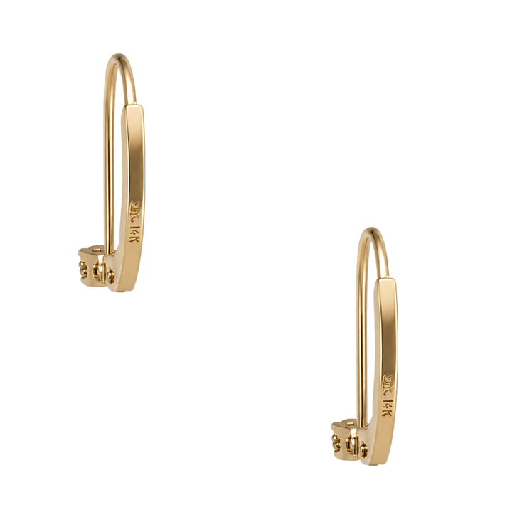 Diamond Leverback Earrings 0.09CTW 14K Yellow Gold