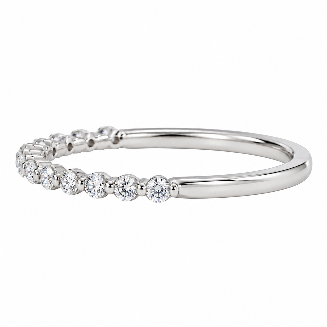 Classic Diamond Shared Prong Band Platinum .24CTW