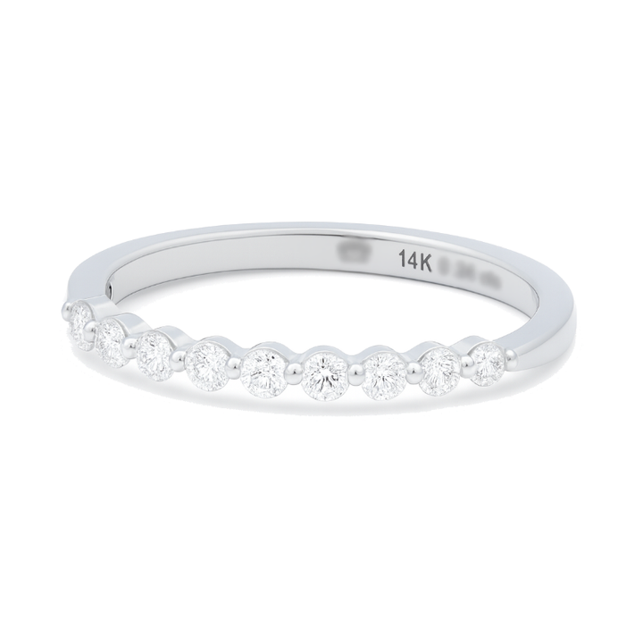 Low-Profile Diamond Shared Prong Ring 14K White Gold .25CTW