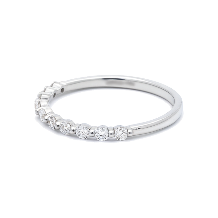 Classic Diamond Shared Prong Band 14K White Gold .24CTW