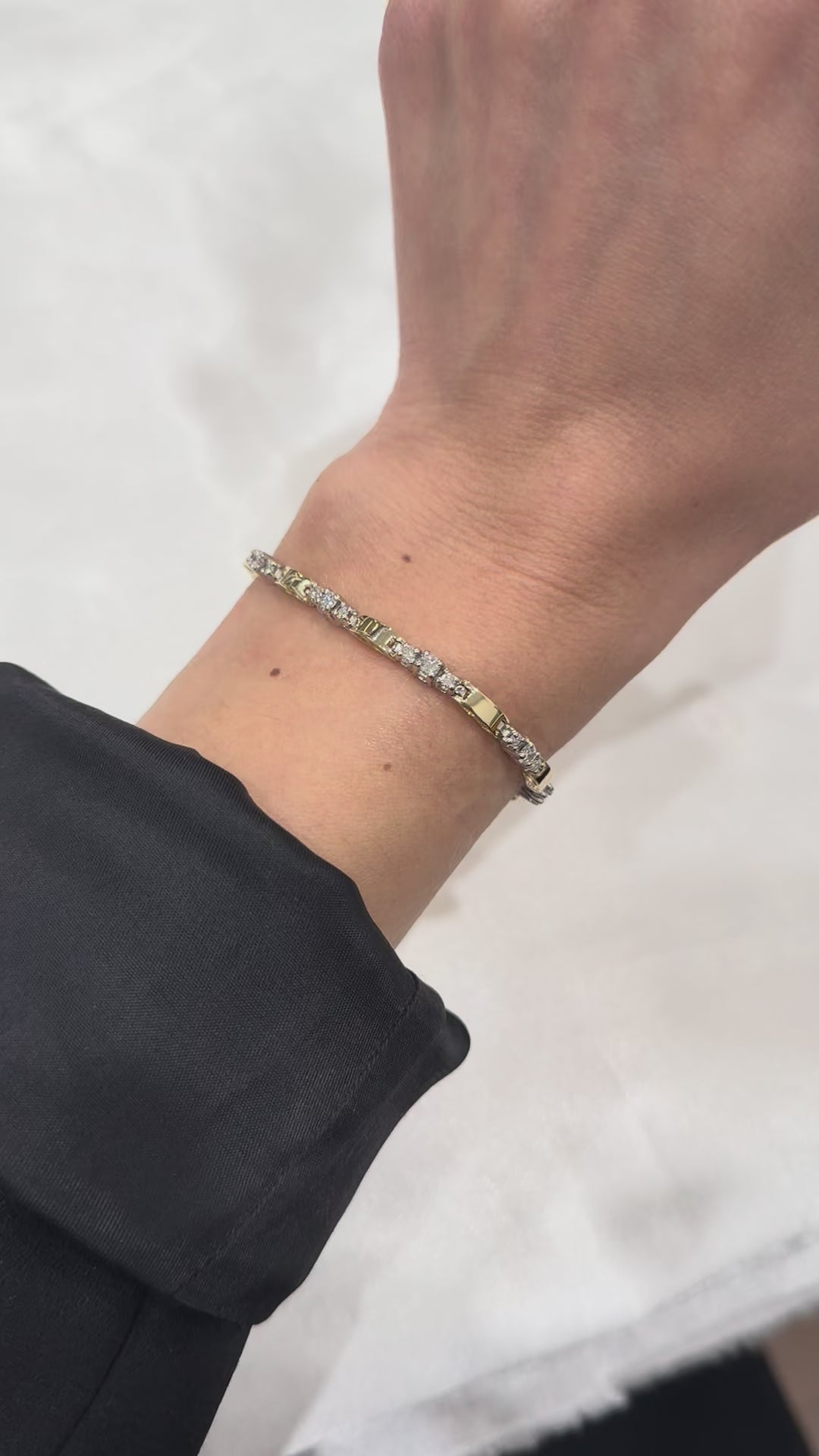 Diamond Tennis Bracelet 14K Two Tone 1.24CTW