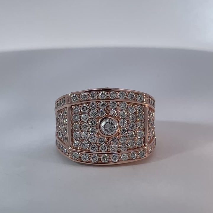 Diamond Tapered Cluster Band 14K Rose Gold 1.42CTW