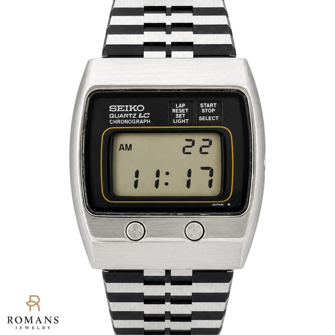 Seiko Quartz LC Chronograph Digital Watch 37mm Ref. 0634-5019