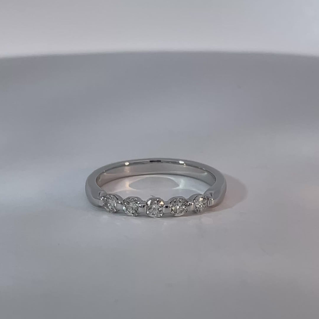 Diamond Shared Prong Band .28CTW 14K White Gold