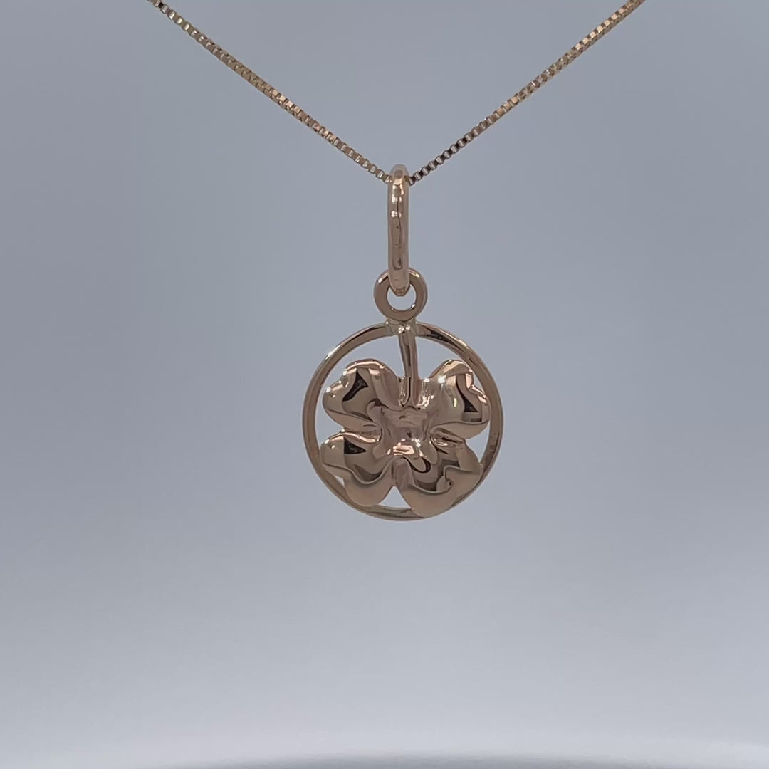 Four Leaf Clover Pendant 14K Rose Gold