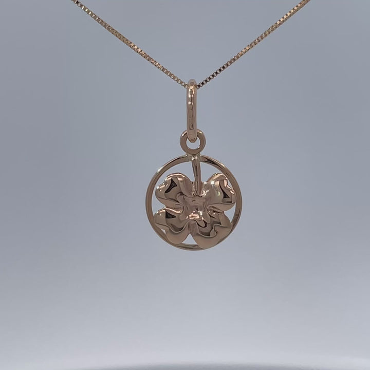 Four Leaf Clover Pendant 14K Rose Gold