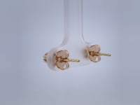 Diamond Flower Natural Stud Earrings 14K Yellow Gold .08CTW
