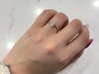 Oval Diamond Engagement Hidden Halo Ring 14K Yellow Gold .69CT