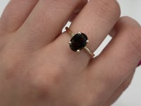 Oval Brown Tourmaline Solitaire 14K Yellow Gold 1.60CT