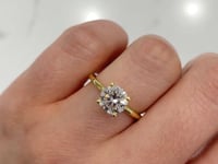 Lab Grown Round Diamond Solitaire 18K Yellow Gold 1.50CT
