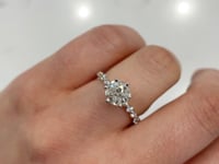 Old European Cut Diamond Engagement Ring 14K White Gold 1.41 CT