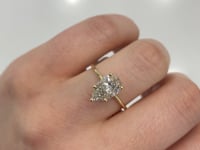 Pear Solitaire Lab Grown Diamond Engagement Ring 14K Yellow Gold 1.53CT