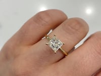 Princess Cut Engagement Ring 14K Yellow Gold 1.50CT
