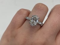 Lab Diamond Oval Engagement Ring Platinum 2.51CT