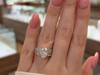 Oval Lab Diamond Multi-Row Engagement Ring 14K White Gold 2.60CT