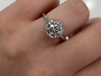 Roma Bezel Solitaire 2CT Round Lab Diamond 14K White Gold