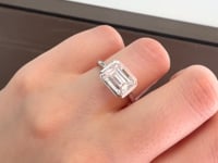 Lumière Solitaire Bezel 2.50CT Horizontal Emerald Lab Diamond 14K White Gold