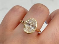 Lumière Solitaire Bezel 2CT Oval Lab Diamond 14K Yellow Gold