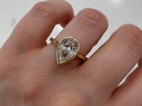 Lumière Solitaire Bezel 2CT Pear Lab Diamond 14K Yellow Gold