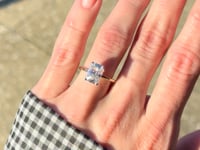 Petite Isleana Radiant Moissanite 14K Two Tone 10x7MM