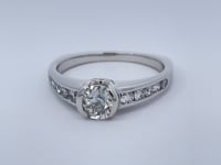 Old European .50CT Natural Diamond Platinum Engagement Ring
