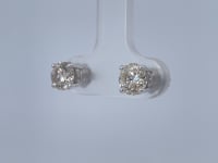 Round Diamond 1.50CTW Natural Hidden Halo Studs 14K White Gold