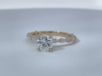 Liora Side Stone 1CT Round Natural Diamond 14K Two Tone