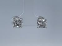 Cushion 2.50CTW Lab Grown Diamond Hidden Halo Studs 14K White Gold