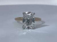 Covenant Hidden Halo 4CT Old Mine Cushion Lab Diamond 14K Two Tone