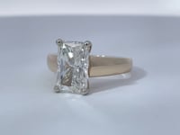 Ascend Solitaire Radiant 3CT Lab Grown Diamond 14K Two Tone