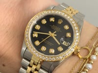 Rolex Datejust 31MM Diamond Dial Watch 18K Steel Ref. 68273