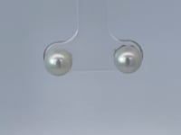Pearl Stud Earrings 14K White Gold 7MM Classic
